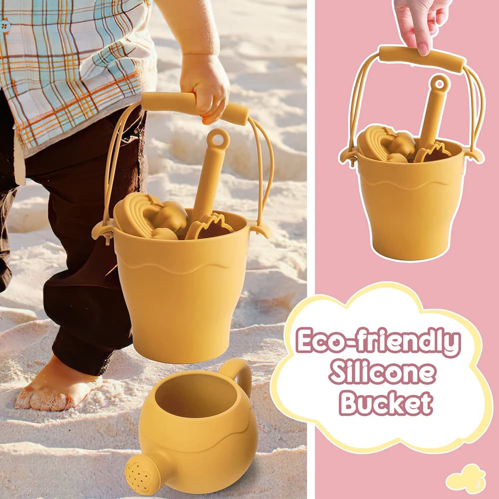 9PCS/8PCS Summer Beach Set Toys For Kids Digging Sand Plastic Bucket Watering Bottle Shovels Children Beach Water Game Toys Tool — view 3