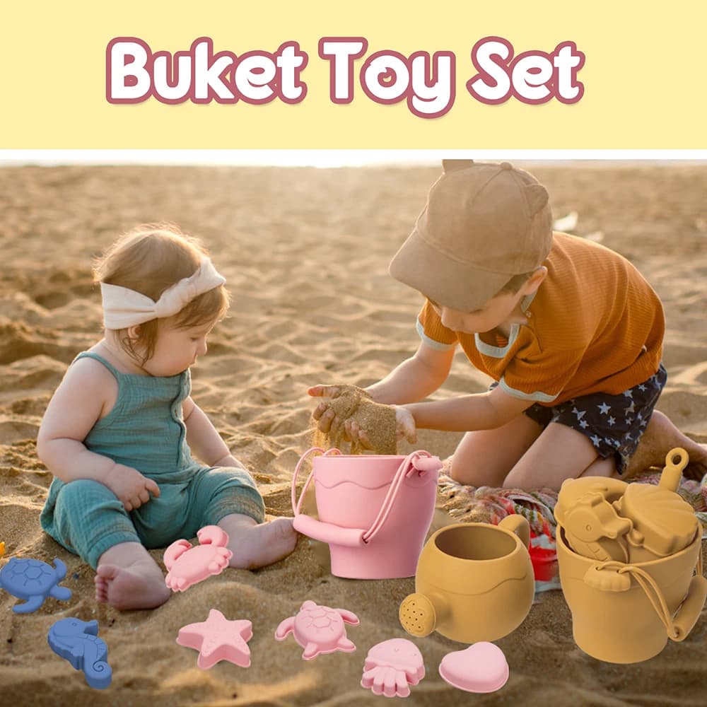 9PCS/8PCS Summer Beach Set Toys For Kids Digging Sand Plastic Bucket Watering Bottle Shovels Children Beach Water Game Toys Tool — view 5
