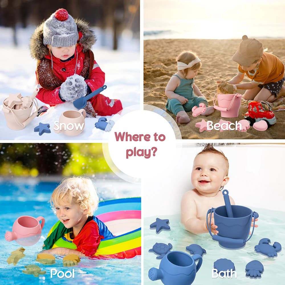 9PCS/8PCS Summer Beach Set Toys For Kids Digging Sand Plastic Bucket Watering Bottle Shovels Children Beach Water Game Toys Tool — view 4