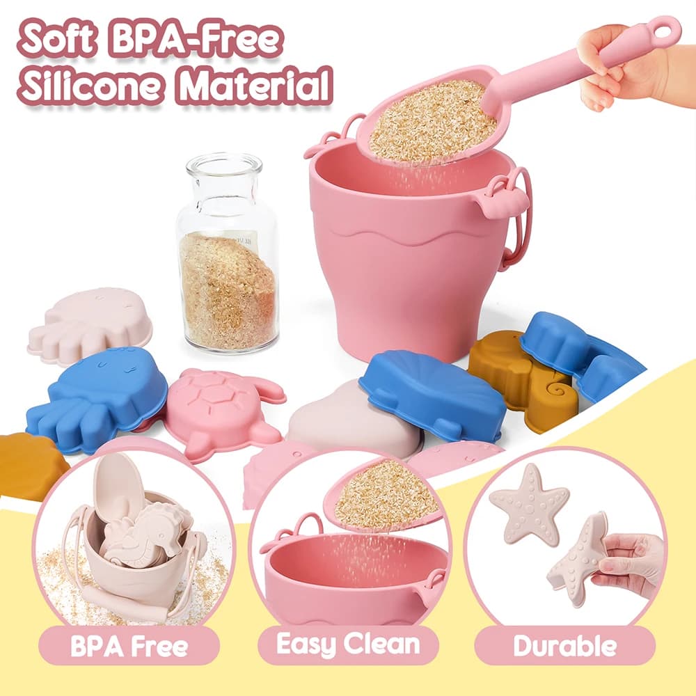 9PCS/8PCS Summer Beach Set Toys For Kids Digging Sand Plastic Bucket Watering Bottle Shovels Children Beach Water Game Toys Tool — view 6