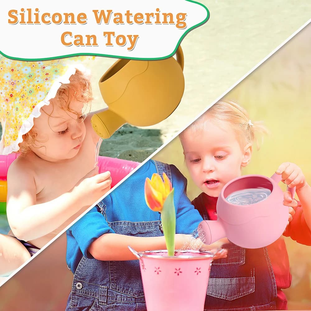 1PC Sprinkler Watering Can Cute Cartoon Garden Kids Home Silicone Flowers Bottle Beach Spray Bath Toy Early Education — view 2