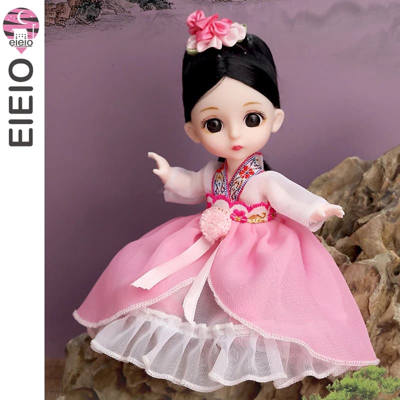 Girls Dress Style 16cm Doll 1/12 Bjd Dolls For Girls Dress Ancient Costume Clothes Kawaii Soft Interactive Toys Children Gift — view 3