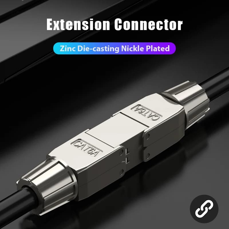 ZoeRax Cat6A Cat7 Cable Extender Junction Adapter Connection Box RJ45 Lan Cable Extension Connector Full Shielded Toolless — view 2