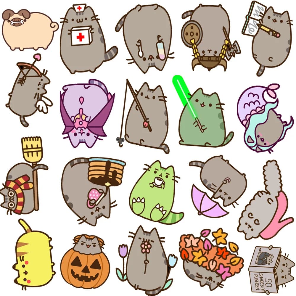 10/30/50pcs Kawaii Chunky Cat Stickers Cute Decorative Stationery Scrapbook Notebook Phone Diary DIY Waterproof Kids Sticker Toy — view 5