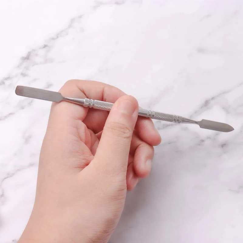 NEW style Stainless steel Cuticle Pusher Nail Art Stirring Polish Powder Blend Spatulas Tone Rods Manicure Remover Makeup Tools — view 4