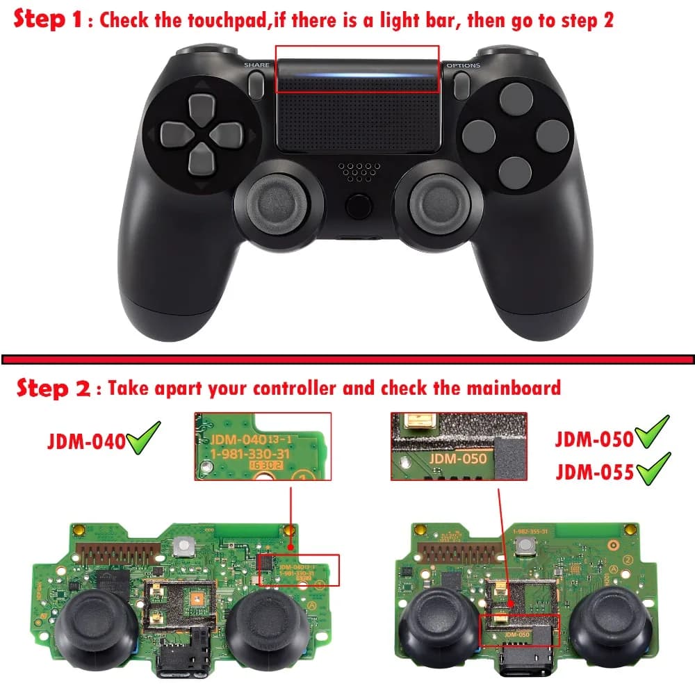 eXtremeRate WHOLE TACTILE Clicky Kit Face Dpad Buttons Flashshot Stop Flex Cable Mouse Click Kit for ps4 Controller CUH-ZCT2 — view 2