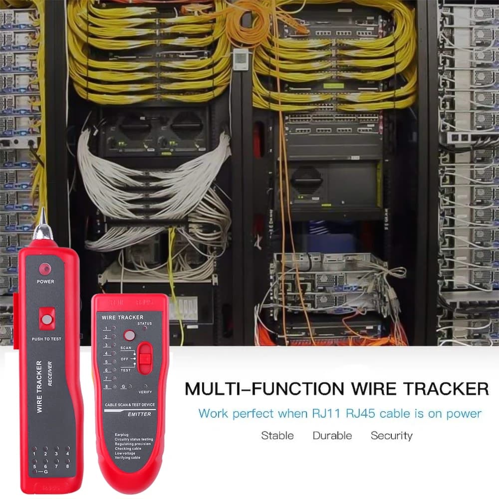 kebidumei Ethernet LAN Network Cable Tester RJ11 RJ45 Cat5 Cat6 Telephone Wire Tracker Tracer Toner  Detector Line Finder — view 5