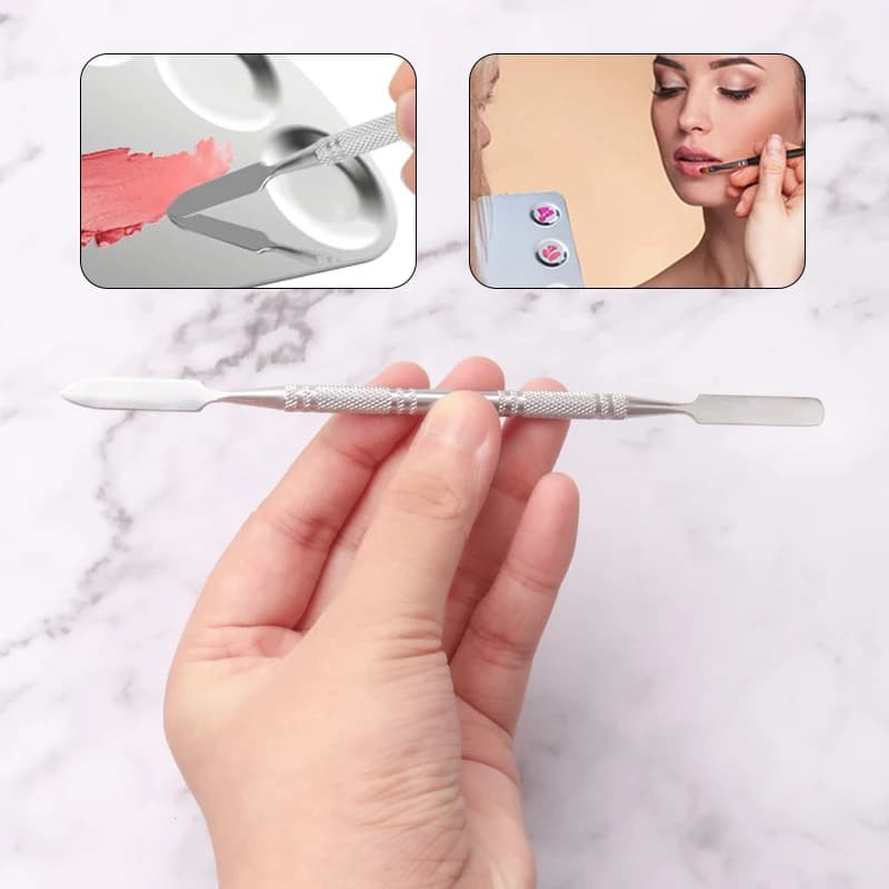 NEW style Stainless steel Cuticle Pusher Nail Art Stirring Polish Powder Blend Spatulas Tone Rods Manicure Remover Makeup Tools — view 5