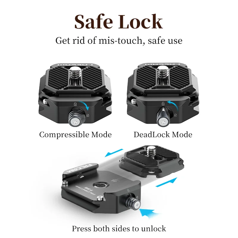 Ulanzi FALCAM F38 Universal DSLR Camera Gimbal Arca Swiss Quick Release Plate Clamp Quick Switch Tripod Slider Mount Adapter — view 4