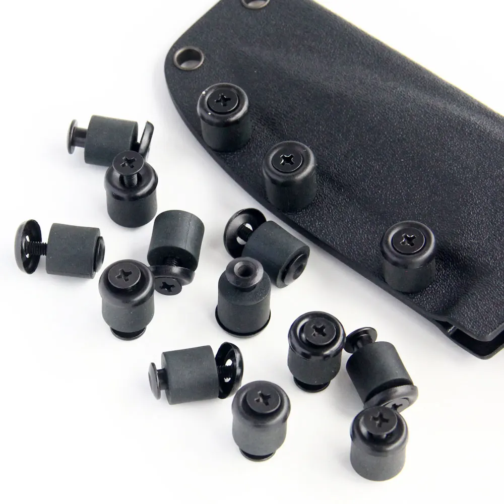 24pcs Flat Headed Long Post Chicago Screw With Metal Countersunk Finishing Washer Thick Rubber Washer For DIY Holster Scabbard — view 2