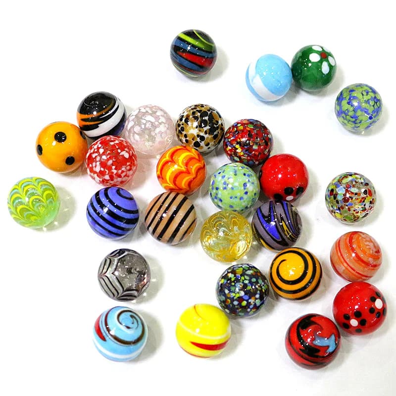 25MM Custom Colorful Handmade Murano Glass Marbles Balls Ornaments Home Vase Bonsai Decor Accessories Game Pinball Toys For Kids — view 2