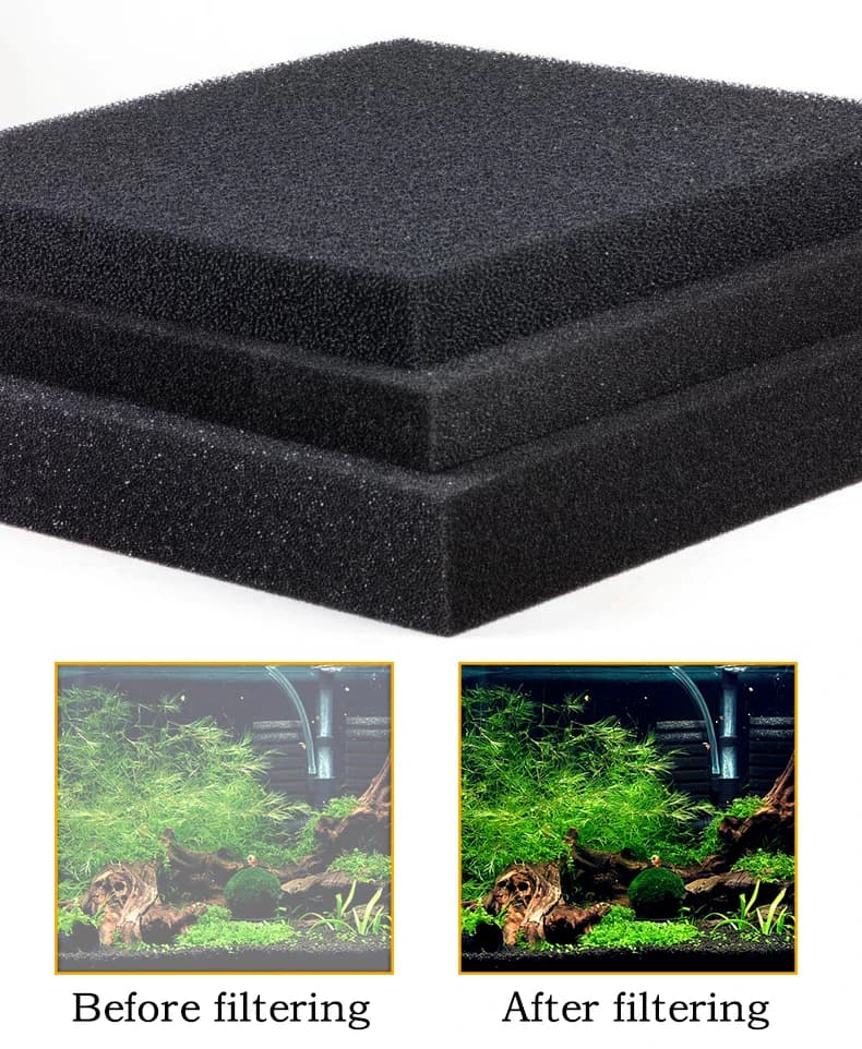 Aquarium Accessories Biochemical Cotton Filter Practical Fish Tank Pond Foam Sponge Filter Black Multiple Size 15 25 35 50PPI — view 4