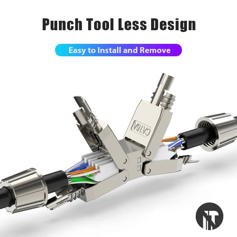 ZoeRax Cat6A Cat7 Cable Extender Junction Adapter Connection Box RJ45 Lan Cable Extension Connector Full Shielded Toolless — view 3