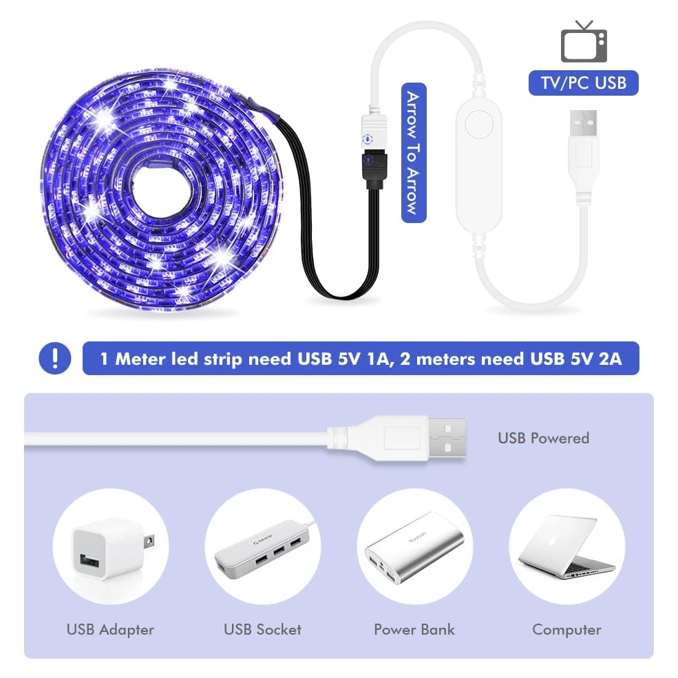 USB LED Strip DC 5V 50CM 1M 2M Tuya Smart Wifi Flexible Light Lamp Alexa Google Assistant Desk Decor Screen TV Background Light — view 3