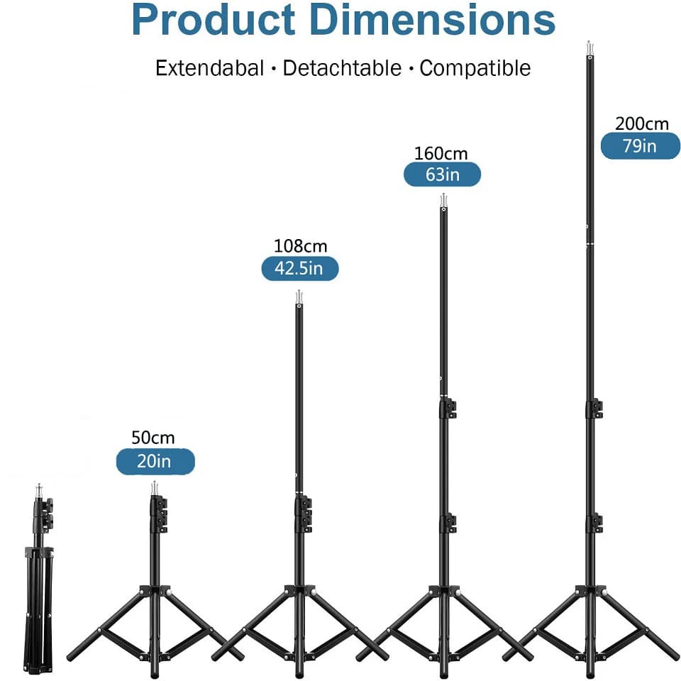 Photographic Lighting Stand Fill Light Stand Adjustable Tripod Suit For Ring Light With 1/4 Screw Ring Lamp Softbox Ringlight — view 4