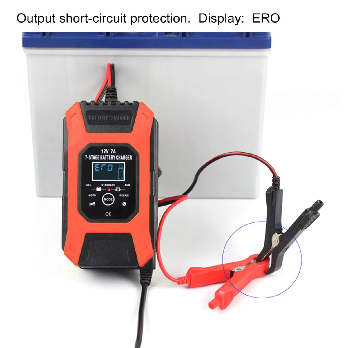 12V 7A 7-level Car And Motorcycle Car Battery ChargerCPU Processor Control Fast Battery Charger Battery Maintainer — view 3
