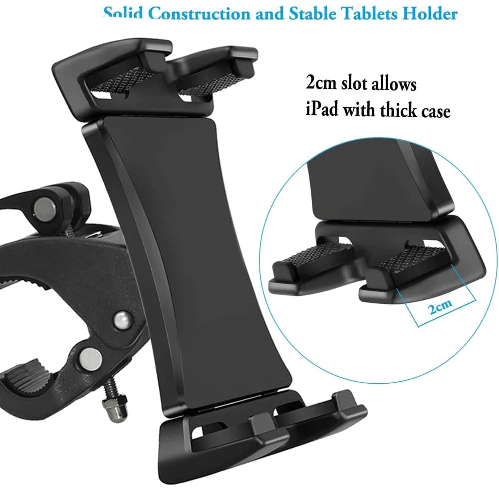 Mount Bracket Gym Treadmill Bike Handlebar Clip Stand Sports Adjustable Tablet Holder Universal 4-13 inch for iPad 9.7 10.5 2018 — view 4