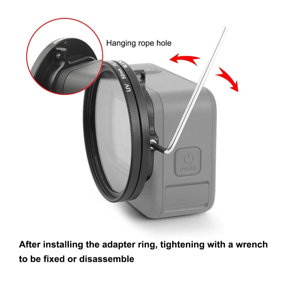 PULUZ 52mm UV Lens Filter Adapter Ring for GoPro HERO12 Black Hero11 Black HERO10 9 Black Camera Photography UV Filter Lens Cap — view 5