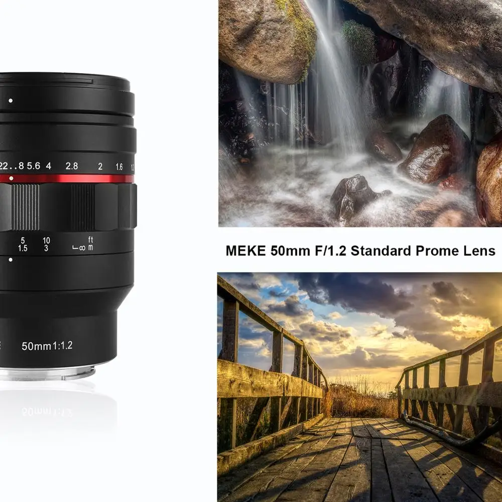 Meike 50mm F1.2 Large Aperture Full Frame Manual Focus Lens for Sony E Mount/ Nikon Z Mount/ Canon EF/L Mount Cameras — view 3