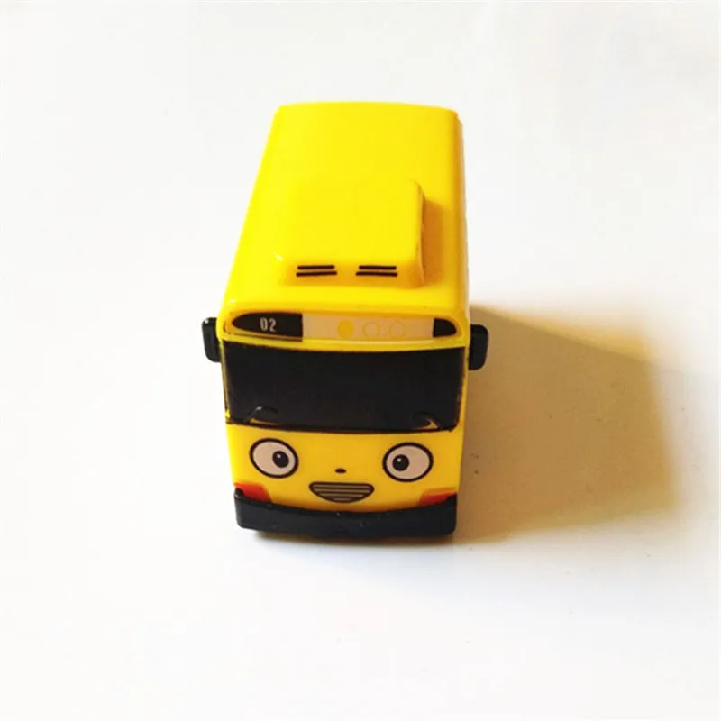 Korean Anime Tayo the little bus mini Plastic Pull Back Blue Tayo Gani Yellow Lani Green Red Rogi car model for kids Boy gift — view 3