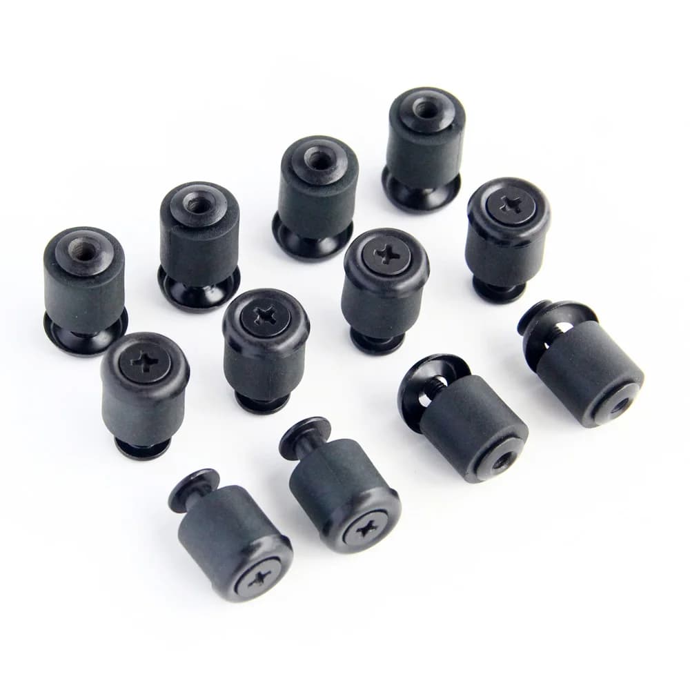 24pcs Flat Headed Long Post Chicago Screw With Metal Countersunk Finishing Washer Thick Rubber Washer For DIY Holster Scabbard — view 5