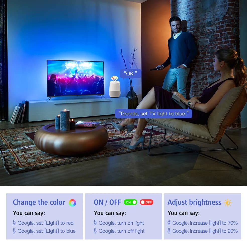 USB LED Strip DC 5V 50CM 1M 2M Tuya Smart Wifi Flexible Light Lamp Alexa Google Assistant Desk Decor Screen TV Background Light — view 5