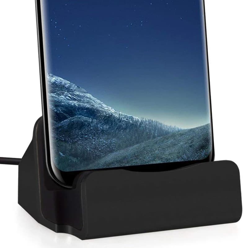 Type C USB Dock Charger For iPhone 14 13 12 11 Pro XS Samsung S10 S9 S8 S7 S6 Plus Charge Cradle Dock Station Stand Charger Base — view 2