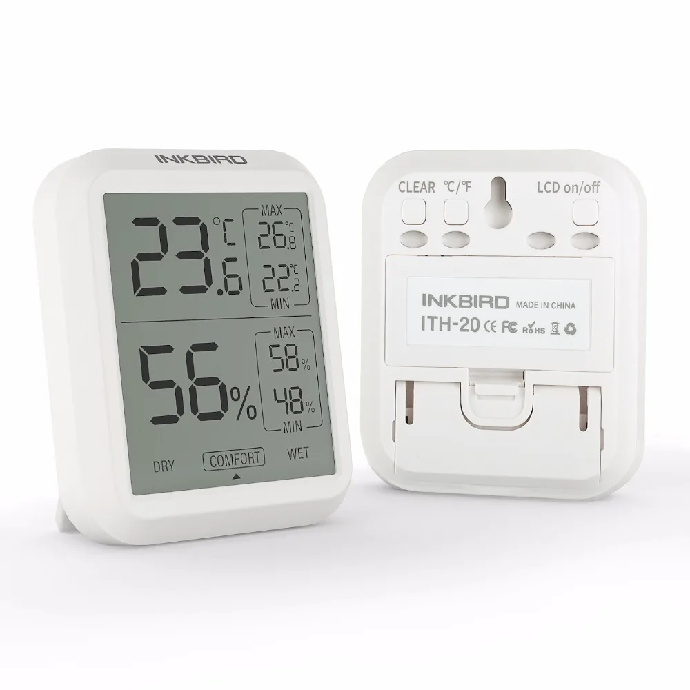 INKBIRD ITH-20 Digital Electronic Thermometer Hygrometer Multiple Uses for Temperature Humidity Meter Alarm Weather Air Quality — view 3