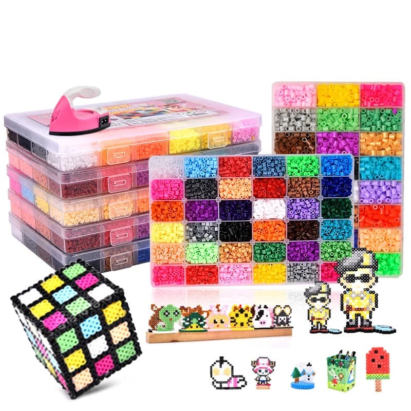 24/72 colors box set hama beads toy 2.6/5mm perler educational Kids 3D puzzles diy toys fuse beads pegboard sheets ironing paper — view 4