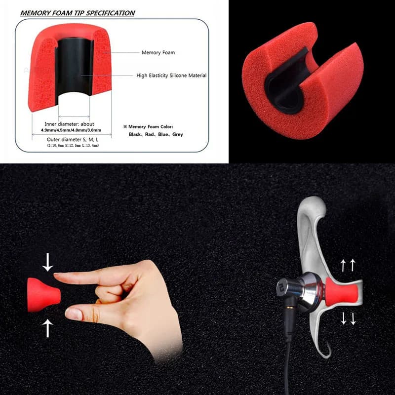 20Pairs ANJIRUI T400 Memory Foam Eartips (S M L) 4.9mm Sponge Earbuds Noise Isolation Ear Tips For In-ear Earphone Eapads — view 5