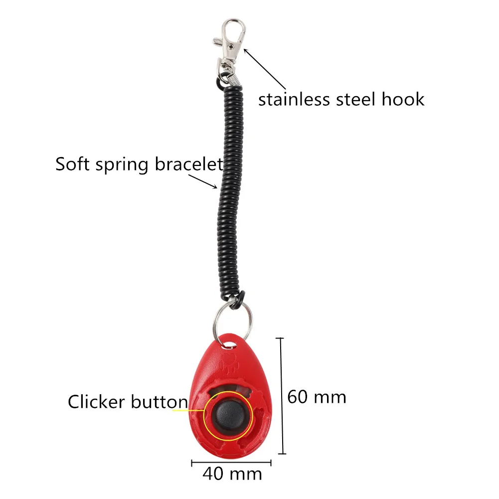 Dog Training Clicker Pet Cat Plastic New Dogs Click Trainer Aid Tools Adjustable Wrist Strap Sound Key Chain Dog Supplies — view 2