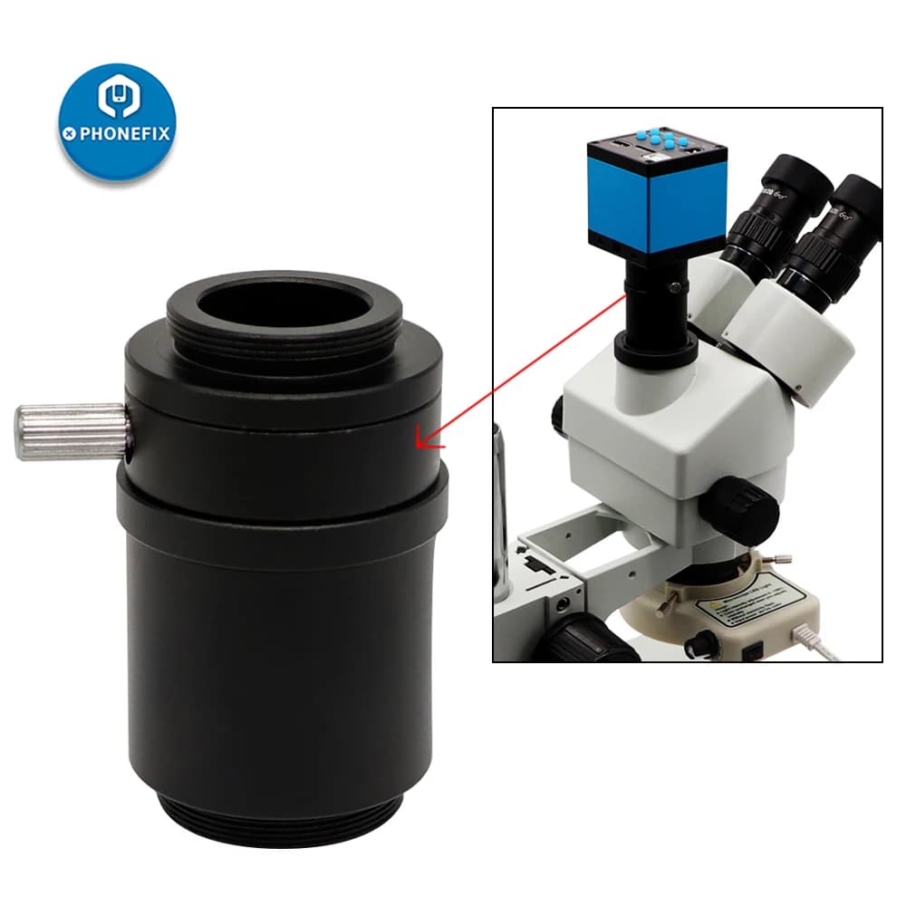 0.3X 0.5X 0.35x Adaptador C-Mount Lens TV1/2 1/3 CTV Adapter For Trinocular Focal Lens Stereo Digital Microscope HDMI VGA Camera — view 2