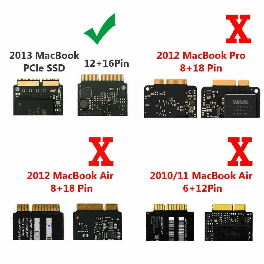 12+16 Pin SSD to M.2 NGFF PCI-e Adapter Converter For Apple A1465 Pro 2013-2015 Air A1466 SSD M0U1 — view 5