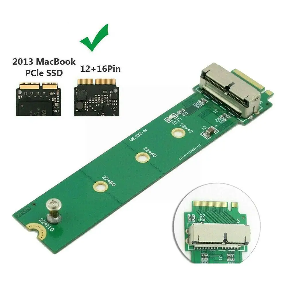 12+16 Pin SSD to M.2 NGFF PCI-e Adapter Converter For Apple A1465 Pro 2013-2015 Air A1466 SSD M0U1