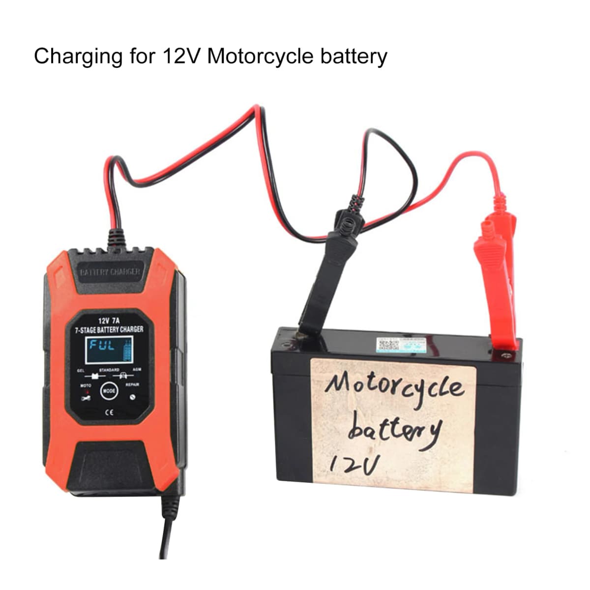 12V 7A 7-level Car And Motorcycle Car Battery ChargerCPU Processor Control Fast Battery Charger Battery Maintainer — view 2