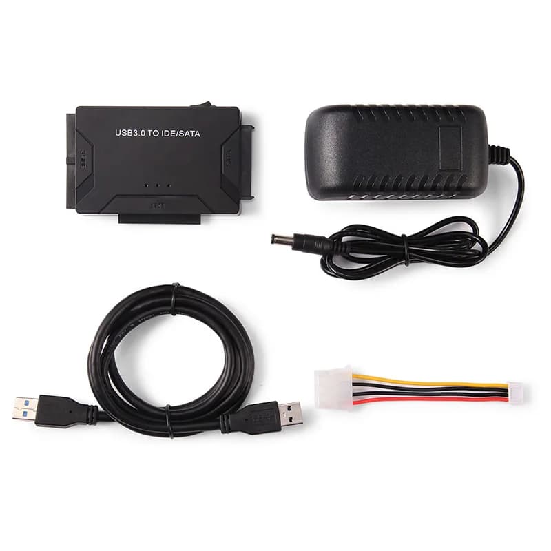 USB SATA IDE Adapter w/ 12V2A Power Cable,2.5 3.5 IDE / SATA HDD to USB 3.0 Converter,2.5 SSD / IDE Hard Drive CD-ROM to USB 3 — view 4