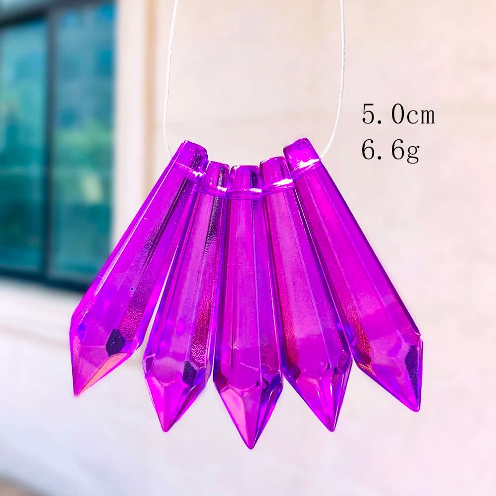 5PCS Crystal Pointed Beads Chandelier Crystals Lamp Prisms Icicle Glass Bead Suncatcher for Windows Decor DIY Hanging Pendant — view 4