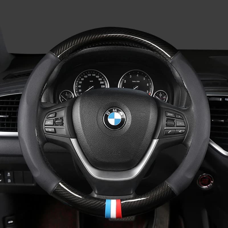 Car Steering-Wheels Cover 38cm 15"Leather For BMW 1 2 3 4 5 6 7 Z Series E46 E90 E87 F20 F22 F45 F30 G20 E60 F10 G30 F01 G11 E89 — view 3