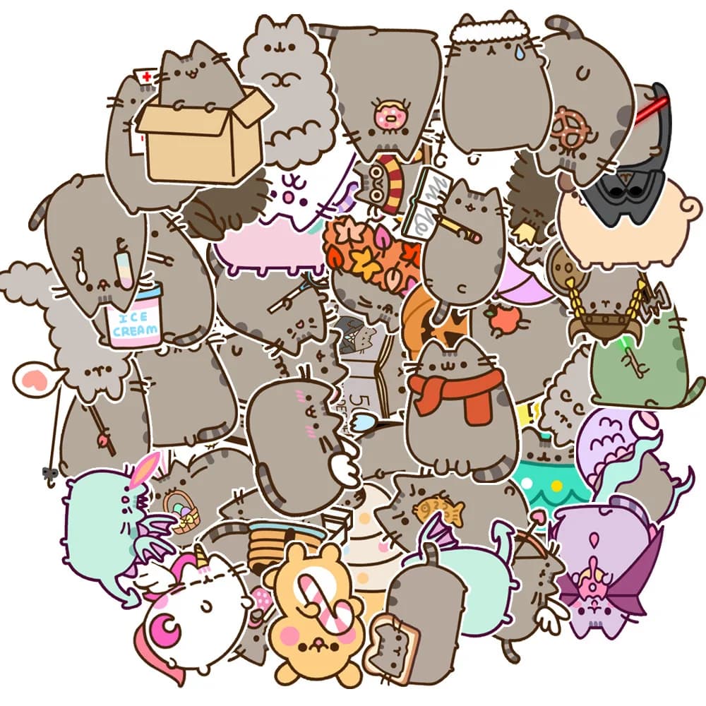 10/30/50pcs Kawaii Chunky Cat Stickers Cute Decorative Stationery Scrapbook Notebook Phone Diary DIY Waterproof Kids Sticker Toy — view 2