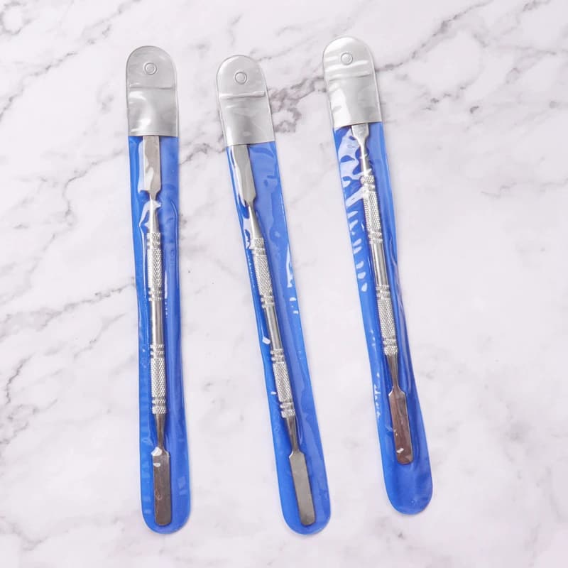 NEW style Stainless steel Cuticle Pusher Nail Art Stirring Polish Powder Blend Spatulas Tone Rods Manicure Remover Makeup Tools — view 6