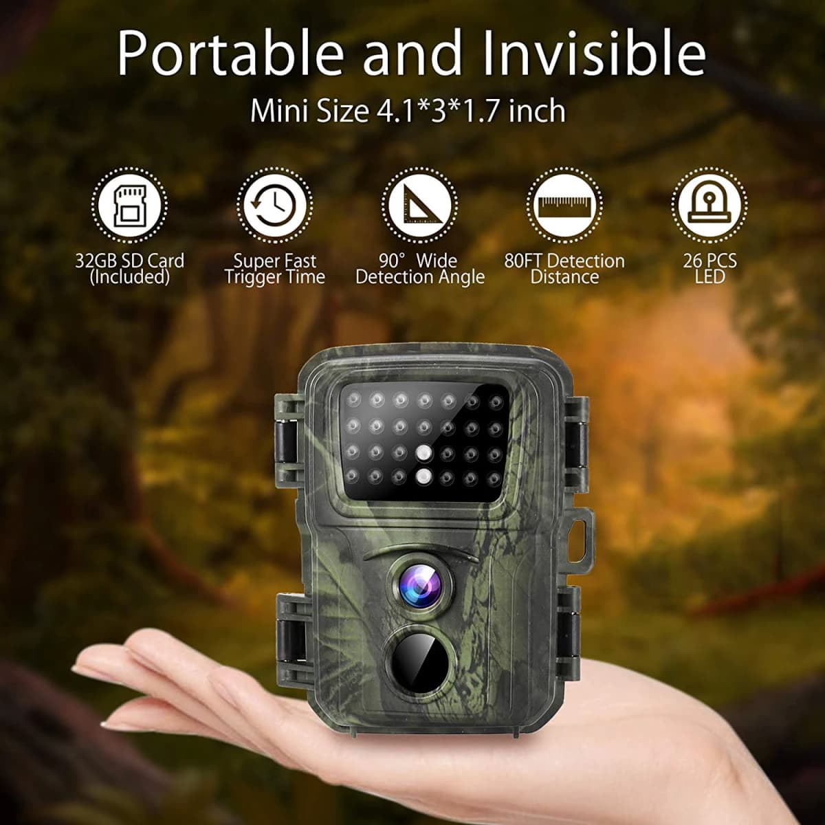 20MP 1080P Mini Trail Hunting Camera Wildlife Cameras 850NM  Night Vision Mini600  Animal Cam Photo Trap Surveillance Tracking