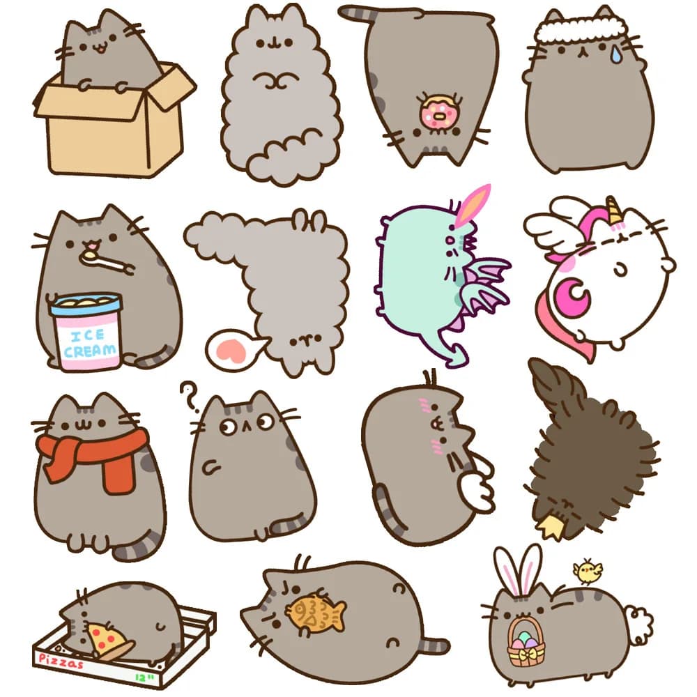 10/30/50pcs Kawaii Chunky Cat Stickers Cute Decorative Stationery Scrapbook Notebook Phone Diary DIY Waterproof Kids Sticker Toy — view 3