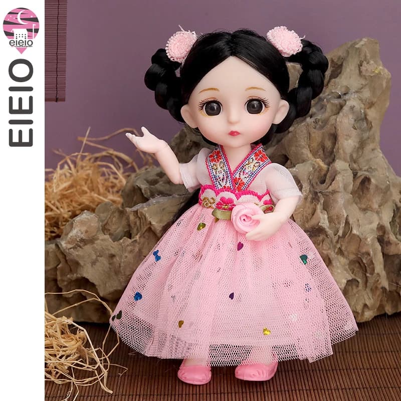 Girls Dress Style 16cm Doll 1/12 Bjd Dolls For Girls Dress Ancient Costume Clothes Kawaii Soft Interactive Toys Children Gift — view 4