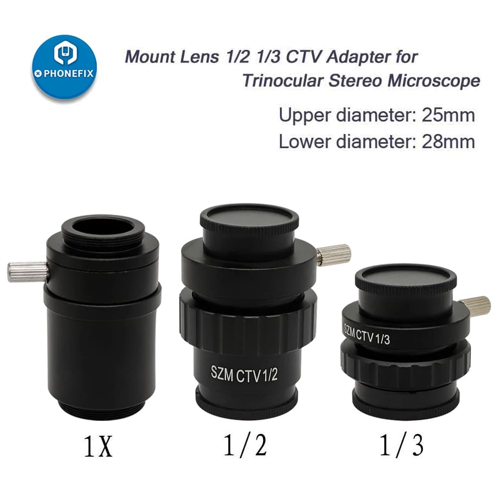 0.3X 0.5X 0.35x Adaptador C-Mount Lens TV1/2 1/3 CTV Adapter For Trinocular Focal Lens Stereo Digital Microscope HDMI VGA Camera — view 3