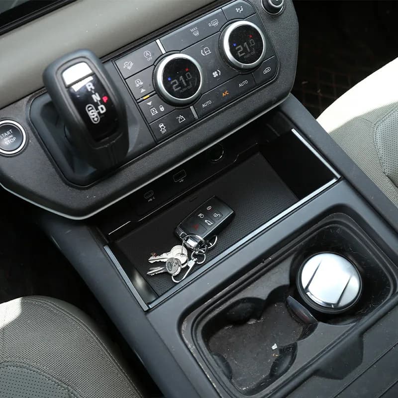 NEW!!!Black ABS For Land Rover Defender 90 110 2020-2024 Car Styling ABS Black Car Central Storage Box Phone Box Car Accessories — view 5