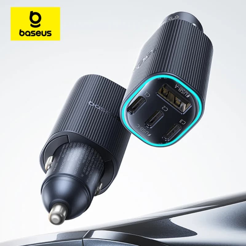 Baseus 160W Car Charger Fast Charging PPS PD3.0 USB Type C Car Phone Charge For iPhone 17 16 15 14 Laptops Tablets Xiaomi