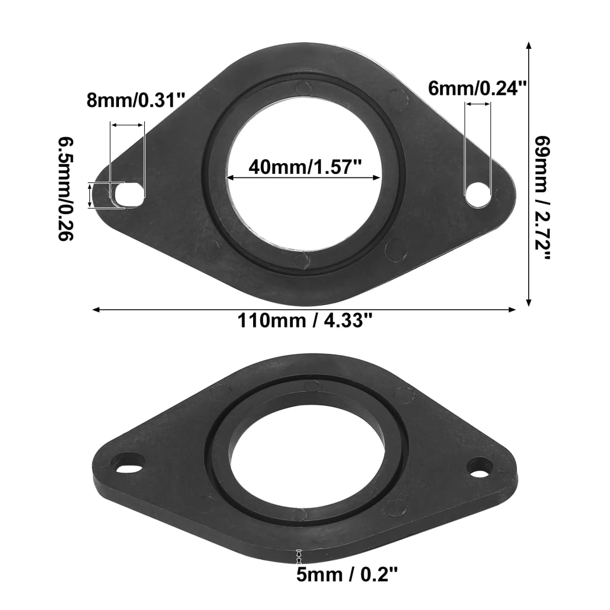 Uxcell 2 Pcs Black Plastic Auto Car Tweeter Speaker Mounting Adapter Bracket Rings for Toyota for Subaru for Lexus — view 2