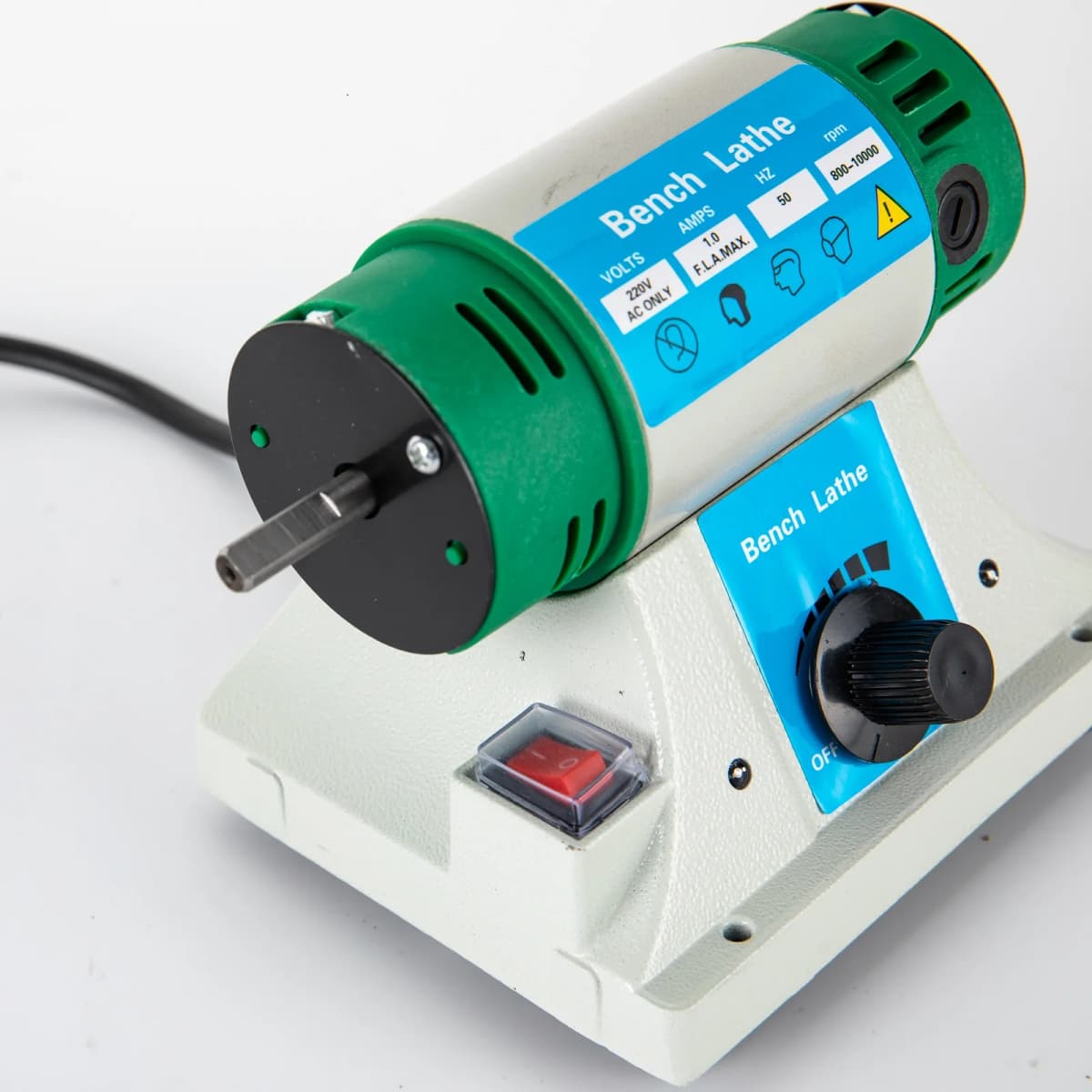320W AC Polisher Machine Adjustable Variable Speed Multi-function Jewelry Rock Polishing Buffer Bench Lathe with 2 Cloth Wheels — view 4