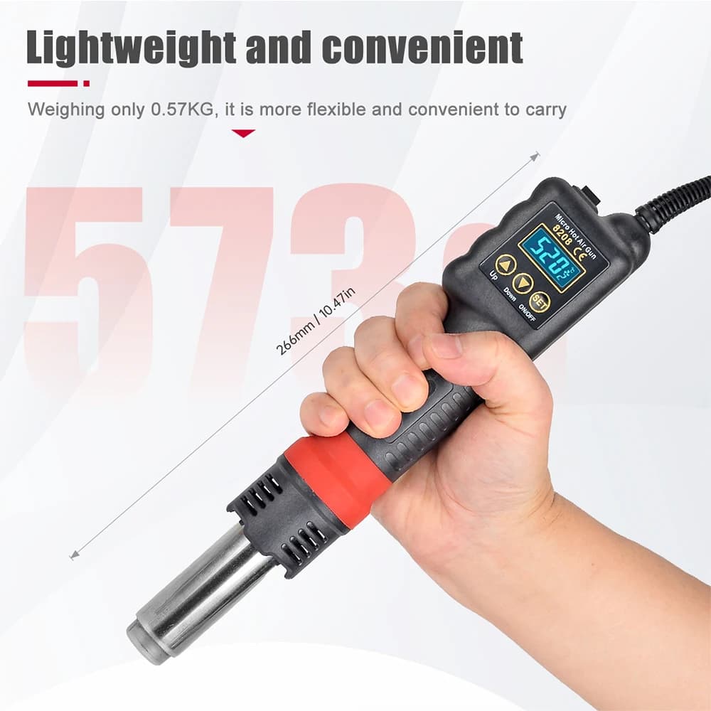 JCD Hot Air Gun 8208 Micro Rework Soldering Station LCD Digital Hair Dryer For Soldering 220V 750W Heat Gun Welding Repair Tools — view 2
