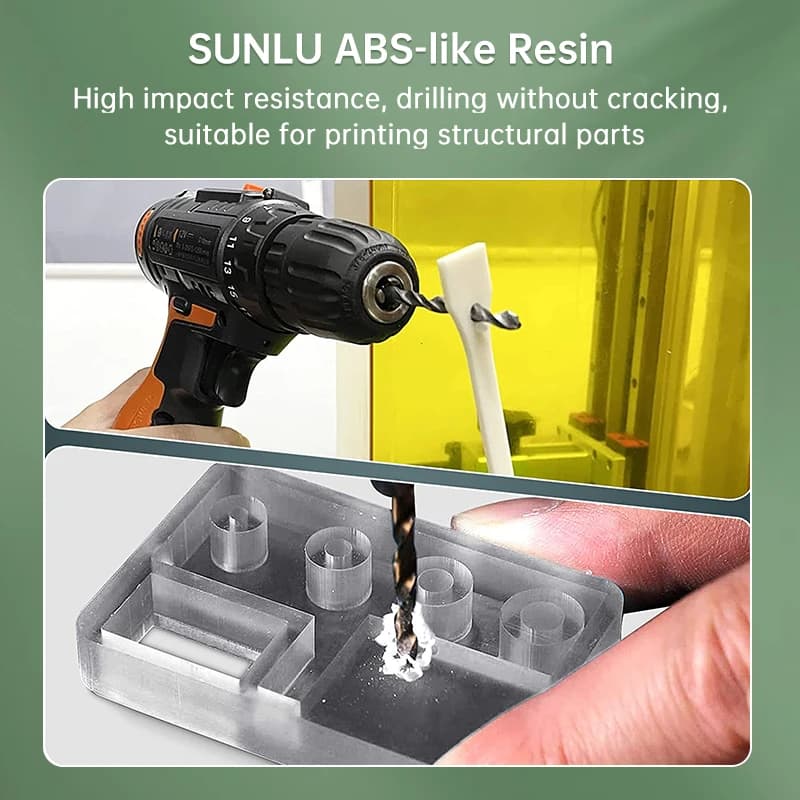 SUNLU 10KG ABS-Like Resin 405nm UV Curing Photopolymer LCD Printer Can Drilled Processed Internal Threads High Hardness — view 3